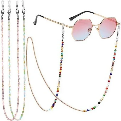 3PCS Eyeglasses chain Sunglasses Strap Holder Crystal Beading Eyeglass Necklace