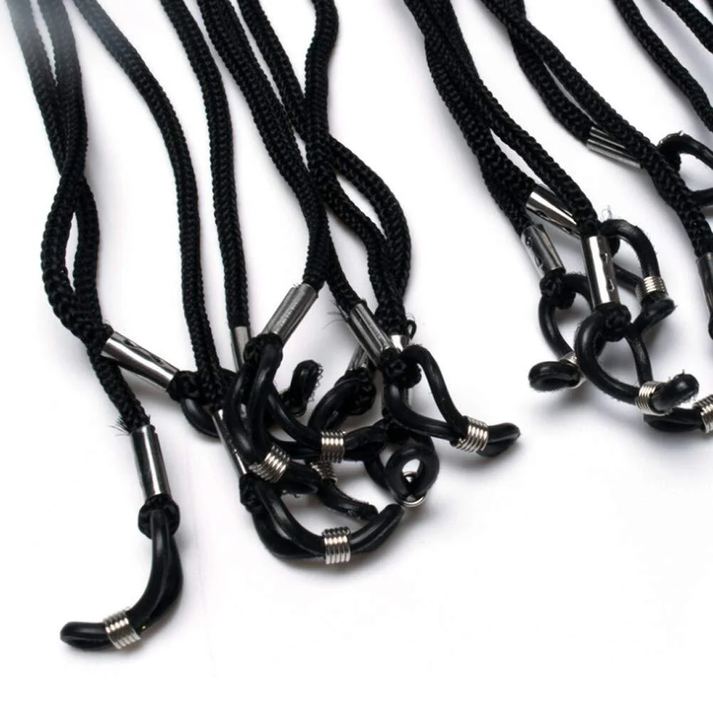 6 pack Black Anti-slip Nylon Eyeglass Strap Glasses Holder Eyewear Neck Cord 2